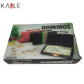 Venta caliente barato Domino doble 6 en caja de cuero